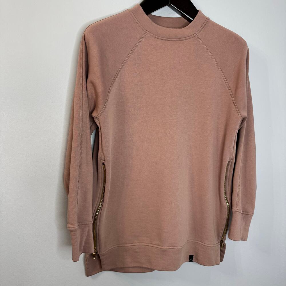 Varley Blush Manning Sweatshirt Double Zippered Pullover Casual Women's S - Picture 5 of 12